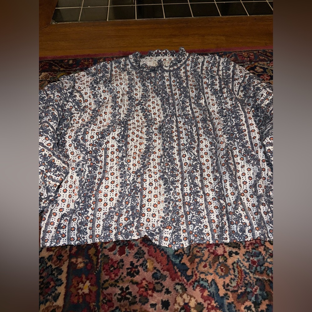 Millie Eyelet Ruffle Button Down Top - image 6